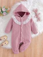 Hooded Cute Long Plain Baby Clothing 5486