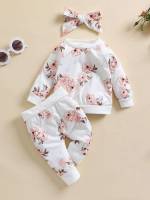 Regular Fit Floral Dusty Pink Baby Sets 7240