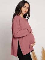 Round Neck Long Sleeve Regular Fit Dusty Pink Baby  Mom 423