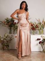  Backless Maxi Dusty Pink Bridesmaid Dresses 7486