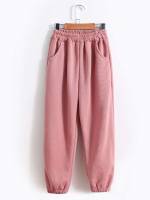 Pocket Regular Fit Cropped Girls Sweatpants 799