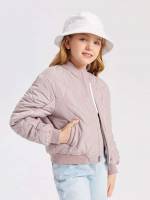 Plain Long Sleeve Regular Regular Fit Girls Outerwear 8355