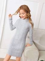  Dressy High Neck Rib-Knit Girls Clothing 4260