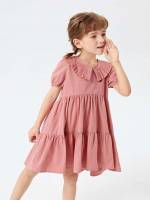  Cute Dusty Pink Plain Toddler Girls Clothing 539