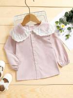  Dusty Pink Regular Eyelet Embroidery Toddler Girls Clothing 9593