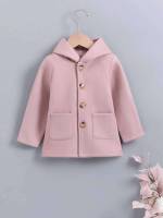 Hooded Short Pocket Dusty Pink Toddler Girls Outerwear 8290