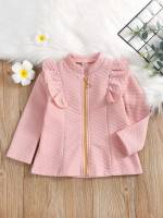 Casual Plain Dusty Pink Kids Clothing 567