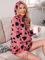  Dusty Pink Cute Long Sleeve Maternity Loungewear 70