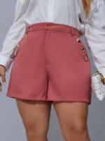 Regular Fit  Plus Size Shorts 6951