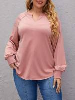  Notched Long Sleeve Women Plus Clothing 30