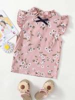  Regular Fit Floral Dusty Pink Toddler Girl Blouses 5387