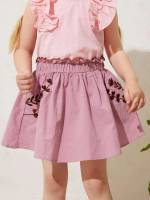 Plants  Embroidery Toddler Girl Skirts 5399