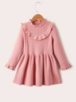 Dusty Pink Stand Collar Regular Fit Short Toddler Girls Clothing 4827