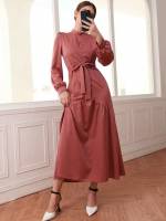 Long Long Sleeve Stand Collar Women Clothing 9296