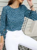 Regular Knot Ditsy Floral Regular Fit Women Tops, Blouses  Tee 96