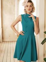  Elegant Short Zipper Women Dresses 7048