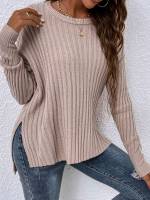  Plain Regular Fit Women Knitwear 677