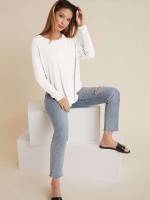 Oversized Casual Dusty Pink Women Tops, Blouses  Tee 7711