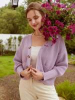  Long Sleeve Regular Fit Dusty Pink Women Cardigans 872