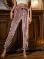 Plain Dusty Pink Women Sleep  Lounge 5413