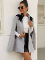 Feather Elegant Regular Fit Women Outerwear 9317