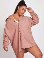  Oversized Dusty Pink Short Plus Size Outerwears 728