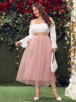 Regular Fit Romantic Polka Dot Plus Size Bottoms 5364