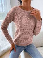 Casual Long Sleeve Dusty Pink Women Clothing 8045