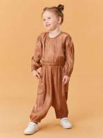 Ginger Casual Round Neck Toddler Girl Jumpsuits 1296