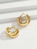 Gold Elegant Fine Earrings 9953