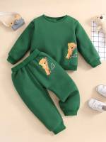 Cartoon Regular Fit Long Sleeve Baby Sets 5589