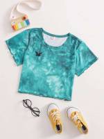 Short Sleeve Regular Fit Round Neck Crop Kids Clothing 978