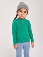 Round Neck Button Front Regular Kids Clothing 456