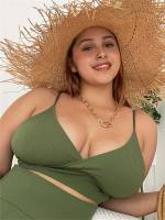   Green Plus Size Bikini Tops 9230