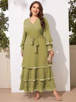  Green Long Sleeve Plus Size Dresses 15