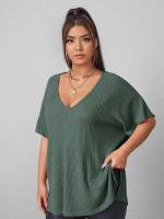  Green Long Plus Size Tops 4830