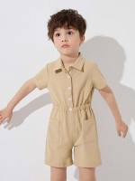  Pocket Plain Toddler Boy Jumpsuits 9945