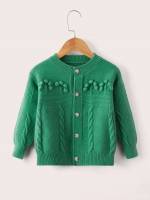  Green Plain Button Kids Clothing 5134