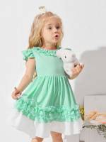  Round Neck Cap Sleeve Glamorous Toddler Girls Clothing 1497