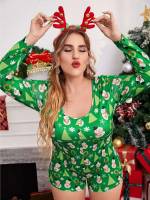 Green Cute Christmas Underwear  Sleepwear 4980