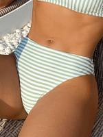  Green Striped Women Bikini Bottoms 7805