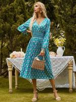 Knot All Over Print Regular Fit Women Dresses 9006