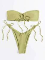  Bandeau Plain Women Beachwear 636