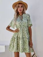 Boho Floral Frill Women Dresses 7933