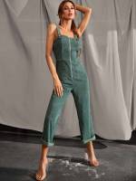 Regular Fit Long Plain Women Jumpsuits 1005