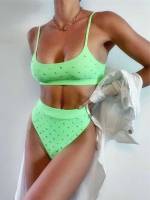 Spaghetti Strap  Green Women Beachwear 3678