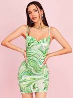 Marble Sleeveless Short Green Women Clothing 569