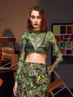 Crop Tropical Boho Green Women Clothing 608