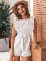 Square Neck Boho Ruffle Women Clothing 374