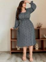 Midi Regular Fit Boho Plus Size Dresses 8957